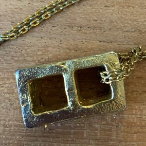 Gold Cinder Block Necklace